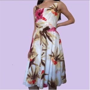 Talbots watercolors fit n flare dress